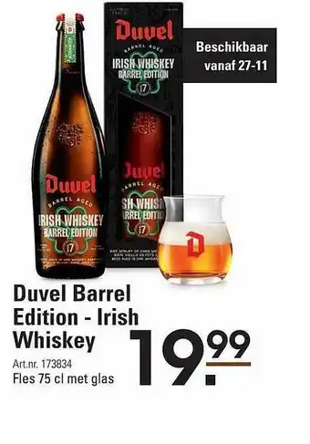 Sligro Duvel barrel edition irish whiskey aanbieding