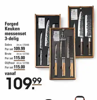 Forged keuken messenset 3delig