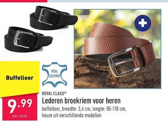 ALDI Royal class lederen broekriem voor heren aanbieding