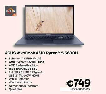CompuDeals Asus vivobook amd ryzen 5 5600h aanbieding