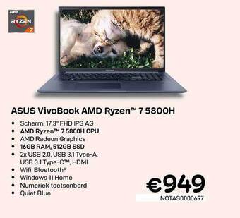 CompuDeals Asus vivobook amd ryzen 7 5800h aanbieding