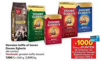 Gemalen koffie of bonen douwe egberts