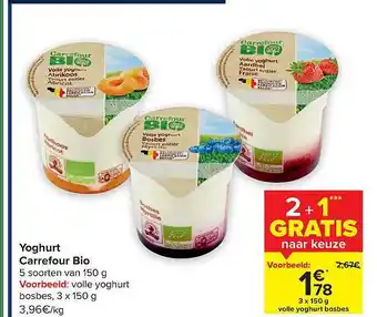 Hyper Carrefour Yoghurt carrefour bio 150 g aanbieding