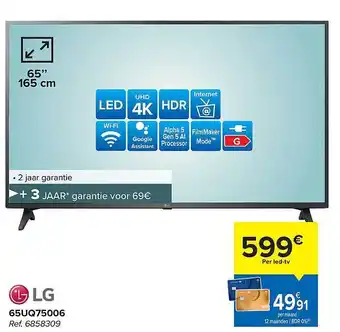 Hyper Carrefour Lg 65uq75006 led tv aanbieding