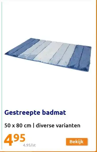 Action Gestreepte badmat 50 x 80 cm aanbieding