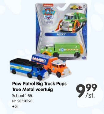 Fun Paw Patrol Big Truck Pups True Metal voertuig aanbieding