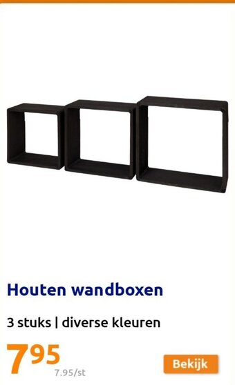 Action Houten Wandboxen 3 stuks aanbieding