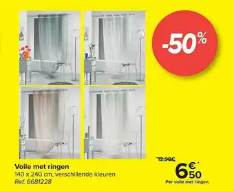 Carrefour Voile Met Ringen 140x240 Cm aanbieding