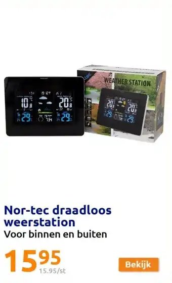 Action Nor-tec draadloos weerstation Voor binnen en buiten aanbieding