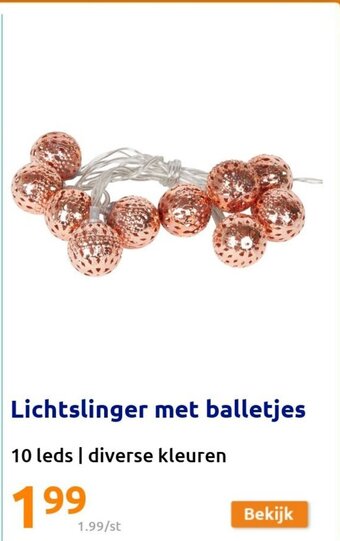 Action Lichtslinger met balletjes 10 leds aanbieding