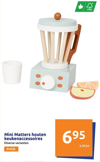 Action Mini Matters houten Keukenaccessoires aanbieding