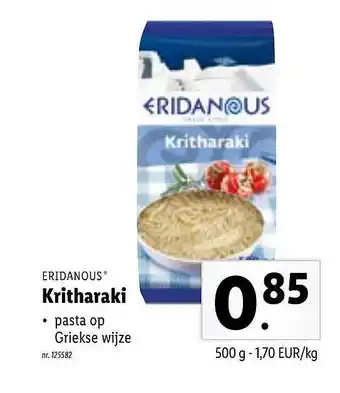Lidl Eridanous Kritharaki aanbieding