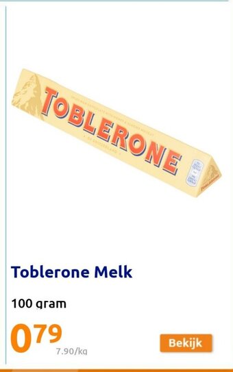 Action Toblerone Melk 100gram aanbieding
