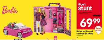 Fun Barbie en Ken met kleerkast en cabrio aanbieding