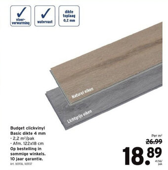 GAMMA Budget Clickvinyl Basic dikte 4 mm aanbieding