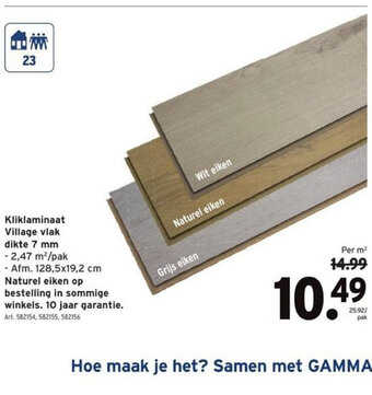 GAMMA Kliklaminaat Village vlak dikte 7 mm aanbieding