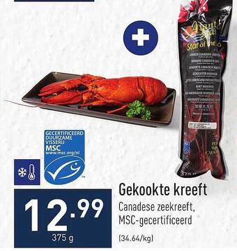 ALDI Gekookte kreeft aanbieding