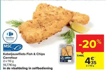 Carrefour Kabeljauwfilets fish & chips aanbieding