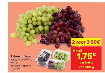 Carrefour Pitloze druiven aanbieding