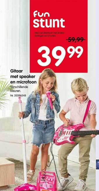 Fun Gitaar met speaker en microfoon aanbieding