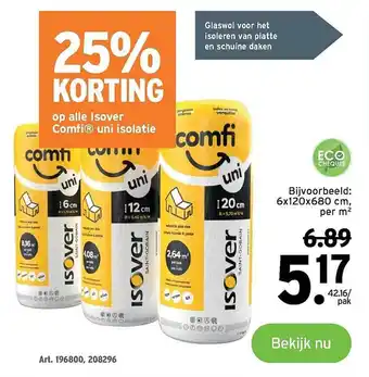 GAMMA 25% korting op alle isover comfi uni isolatie aanbieding