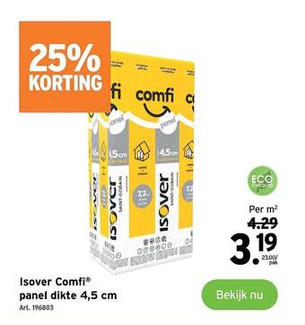 GAMMA Isover comfi panel dikte 4,5 cm aanbieding