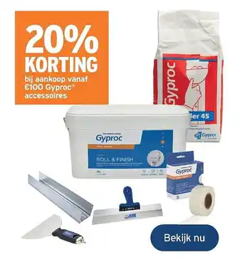 GAMMA 20% korting gyproc accessoires aanbieding