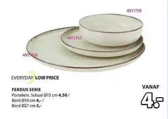 Jysk Ferdus serie porselein schaal bord aanbieding