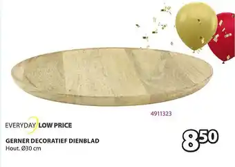 Jysk Gerner decoratief dienblad hout 30 cm aanbieding