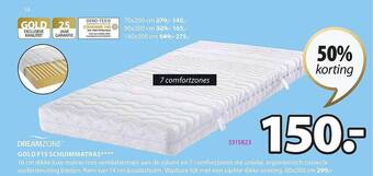 Jysk Dreamzone gold f15 schuimmatras aanbieding