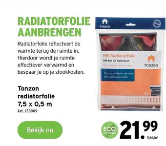 GAMMA Tonzon radiatorfolie 7,5 x 0,5 m aanbieding