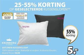 Jysk Kronborg satijnen kussensloop aanbieding