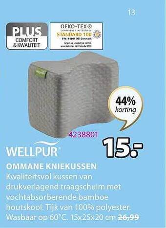 Jysk Wellpur ommane kniekussen aanbieding