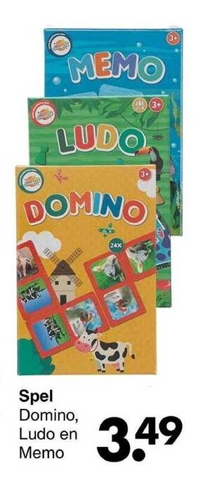Wibra Spel domino, ludo en memo aanbieding