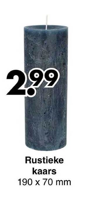 Wibra Rustieke kaars 190 x 70 mm aanbieding
