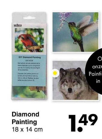 Wibra Diamond painting 18 x 14 cm aanbieding