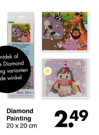 Wibra Diamond painting 20 x 20 cm aanbieding