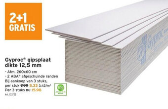 GAMMA Gyproc Gipsplaat Dikte 12,5 mm aanbieding