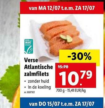 Lidl Verse Atlantische Zalmfilets aanbieding