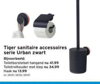 GAMMA Tiger Sanitaire Accessoires Serie Urban Zwart aanbieding