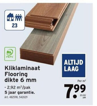 GAMMA Kliklaminaat Flooring Dikte 6mm aanbieding