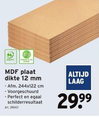 GAMMA MDF plaat Dikte 12mm aanbieding