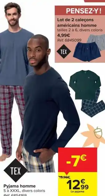 Carrefour Pyjama Homme aanbieding