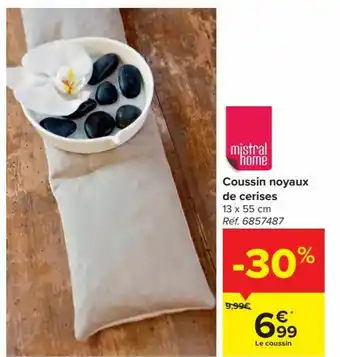 Carrefour Mistral Home Coussin Noyaux de Cerises 13 x 55cm aanbieding