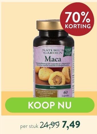 Holland & Barrett Nature's garden maca aanbieding