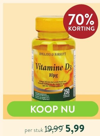 Holland & Barrett Vitamine D3 aanbieding