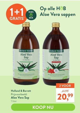 Holland & Barrett Aloe vera sap 1 liter aanbieding