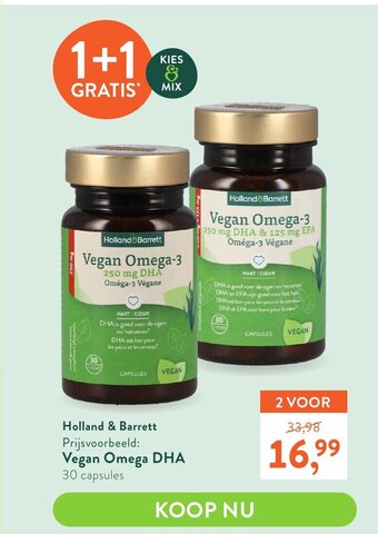 Holland & Barrett Vegan Omega DHA aanbieding