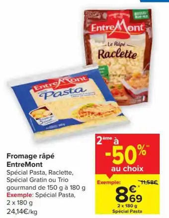Carrefour Entremont Fromage Rape 2 x 180g aanbieding