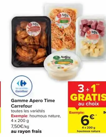 Carrefour Carrefour Gamme Apero Time 4 x 200g aanbieding